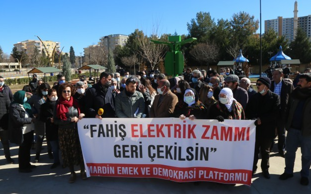 Mardin’de elektrik zammı protesto edildi