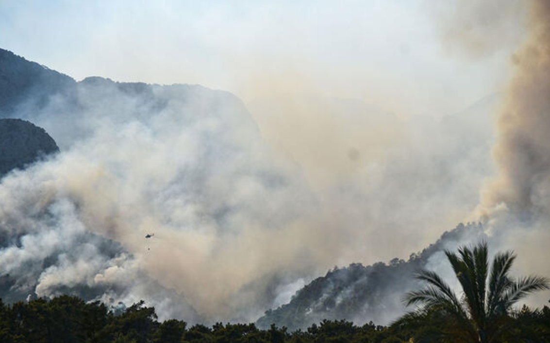 Antalya'da orman yangını devam ediyor