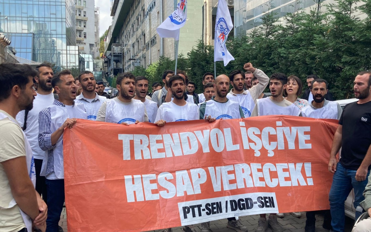 Trendyol genel merkezi önünde direnen işçilere polis saldırısı: 15 gözaltı