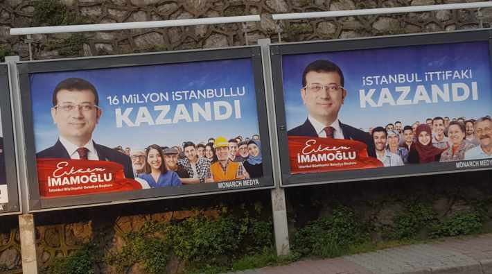 Ekrem İmamoğlu'nun teşekkür afişleri asılmaya başlandı