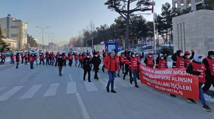 Η επίδειξη των εργατών του εργοστασίου Ekmekçioğlu Metal Chemical την 43η ημέρα του